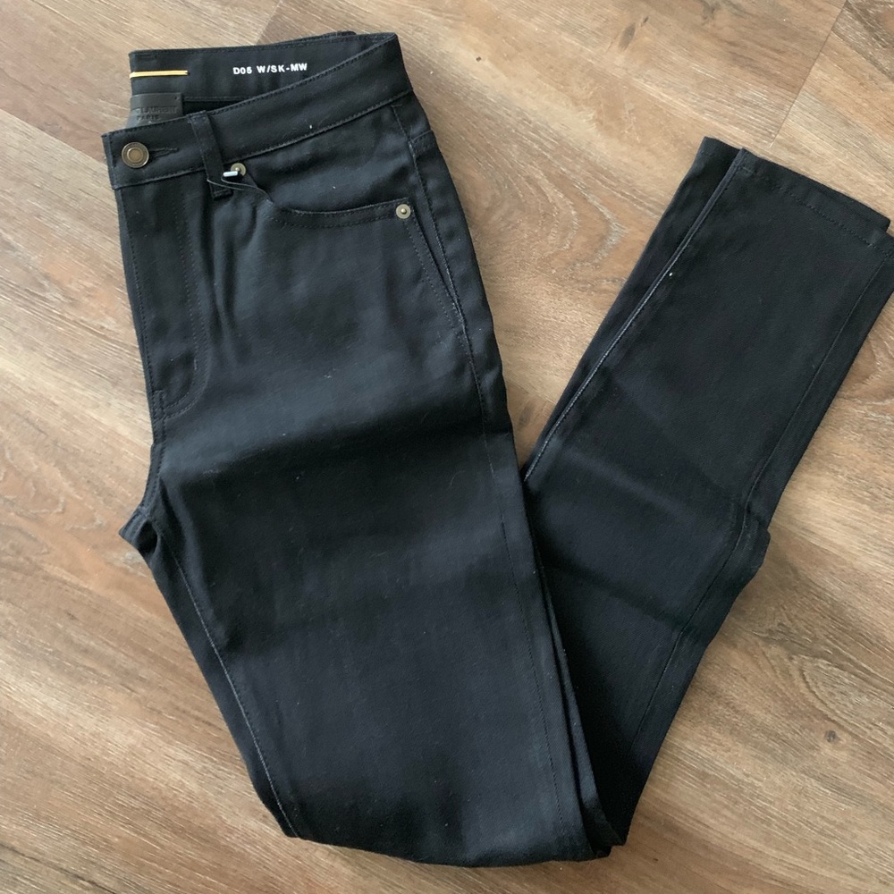 Black Raw Skinny Denim